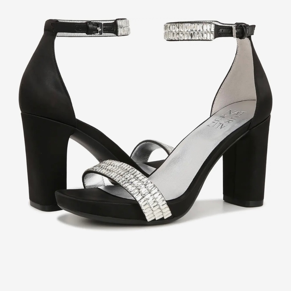 Joy Sparkle black platform dress heels Naturaluzer